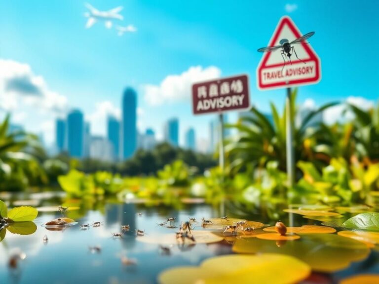 Flick International Lush tropical landscape in Guangdong, China, highlighting mosquito habitat with visible larvae