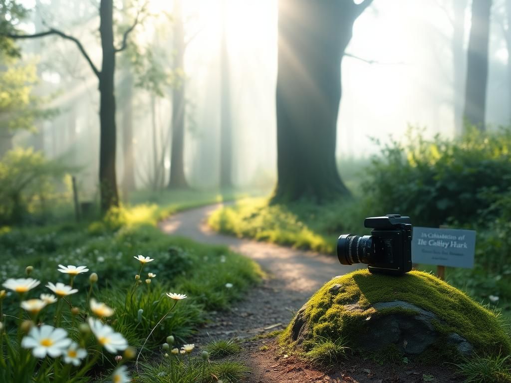 Flick International A serene forest path with vibrant wildflowers symbolizing Kelley Mack's journey.