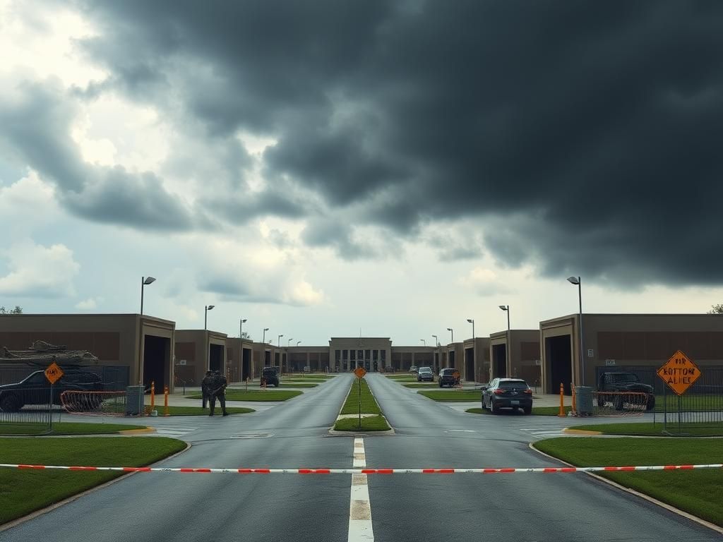 Flick International Heavy security presence at Fort Stewart military base during active shooter incident