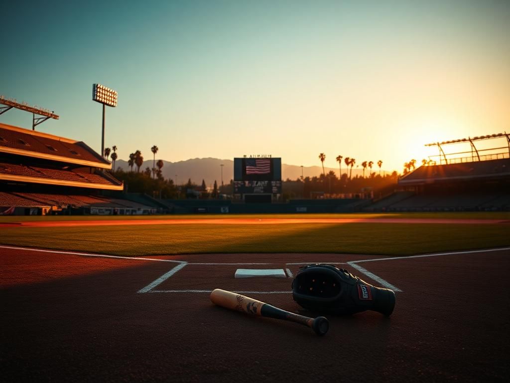 Flick International A serene baseball field at sunset symbolizing Yoan Moncada's absence during his citizenship test