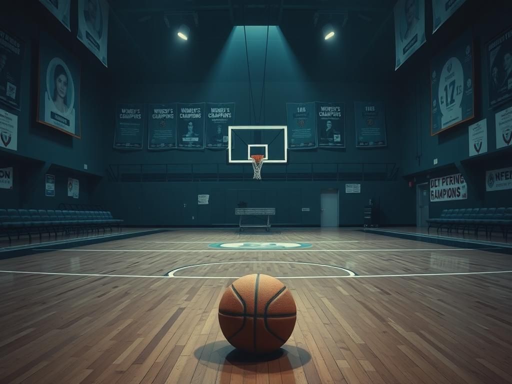 Flick International Empty basketball court highlighting disparity in women's sports salaries