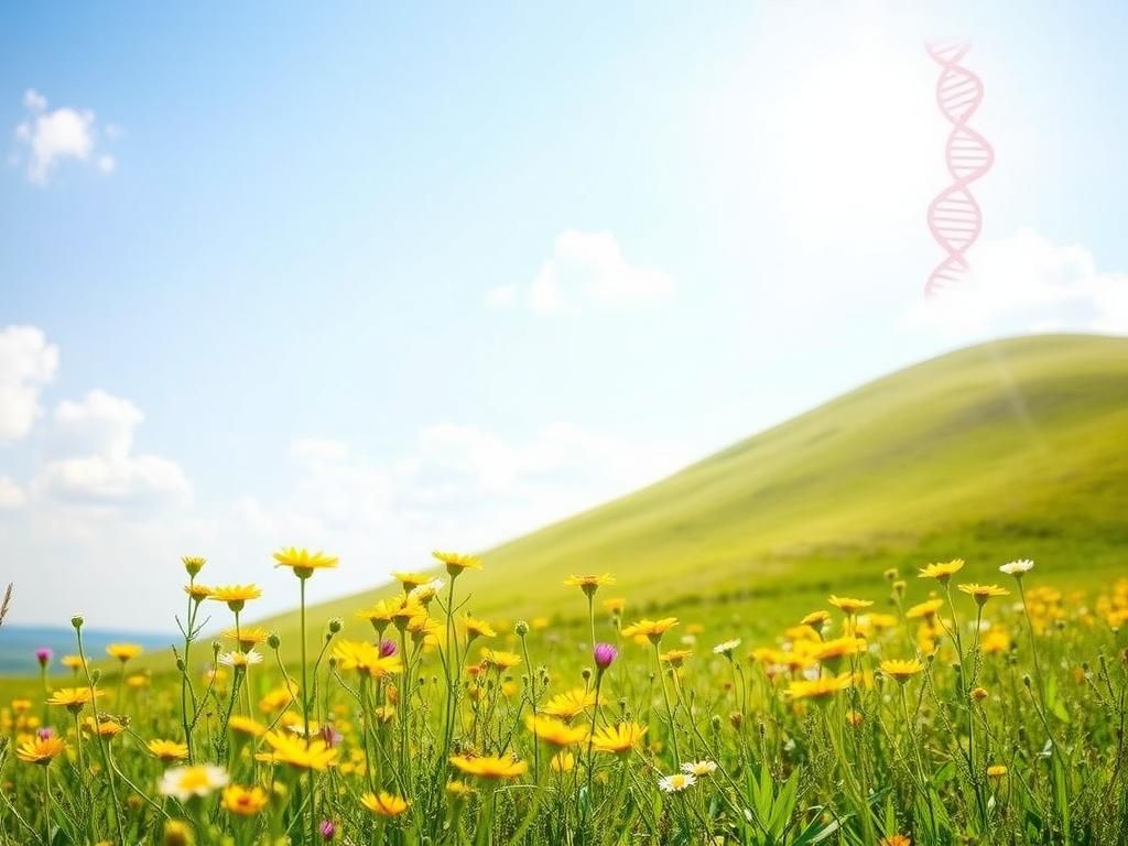 Flick International Vibrant wildflowers in a bright sunlit landscape symbolizing hope and healing