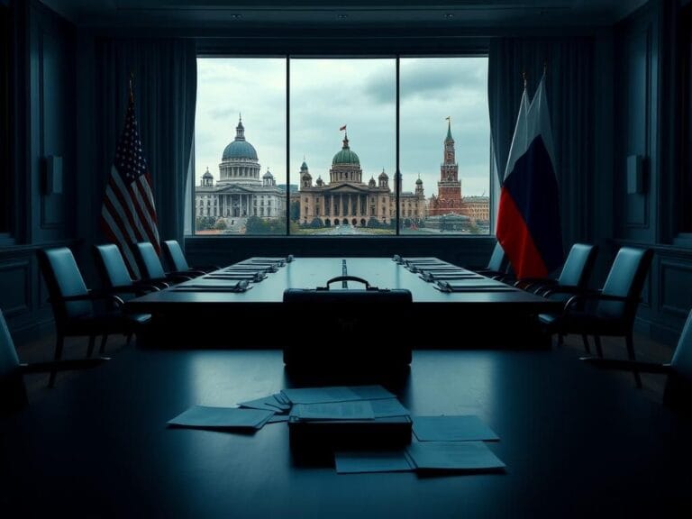 Flick International Grand conference table symbolizing US-Russia diplomacy