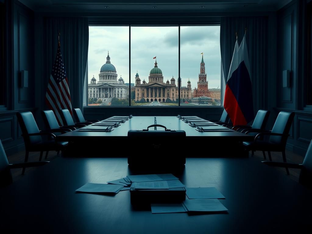 Flick International Grand conference table symbolizing US-Russia diplomacy