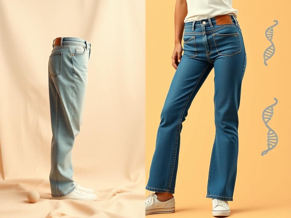 Flick International A split-screen image contrasting vintage 1980s denim with modern styles