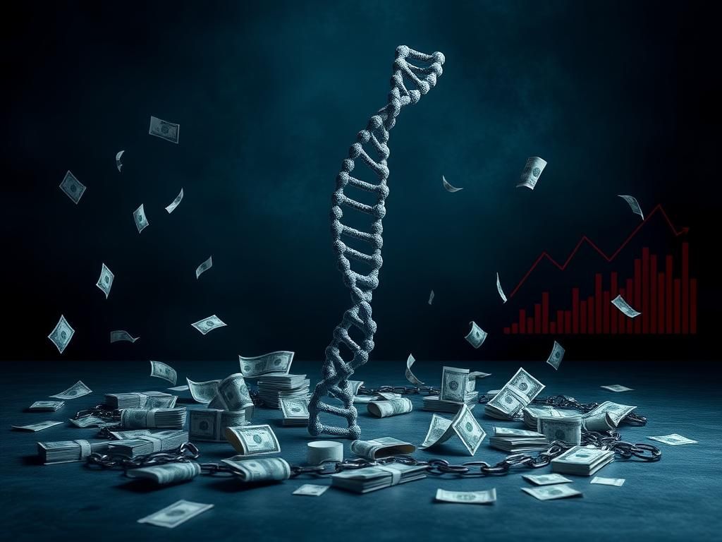 Flick International Abstract representation of mRNA molecular structure in a healthcare setting