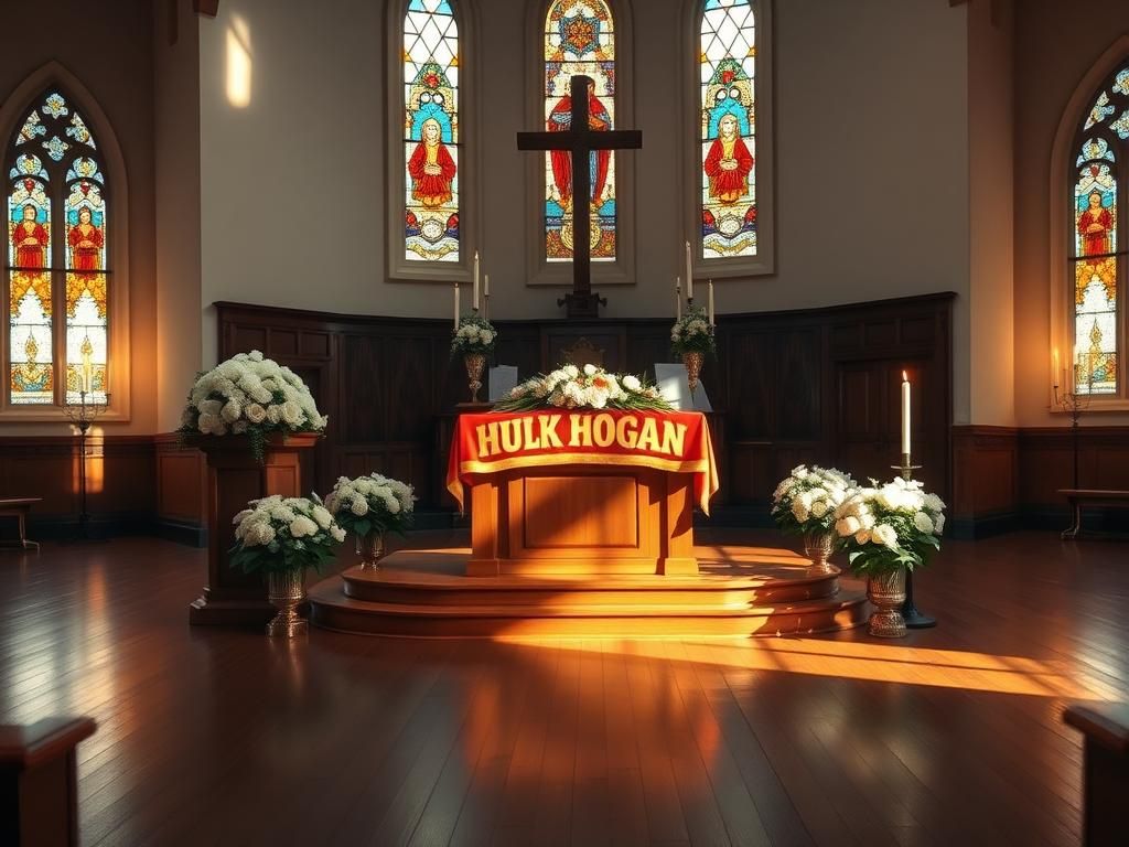 Flick International A serene church interior honoring Hulk Hogan's legacy