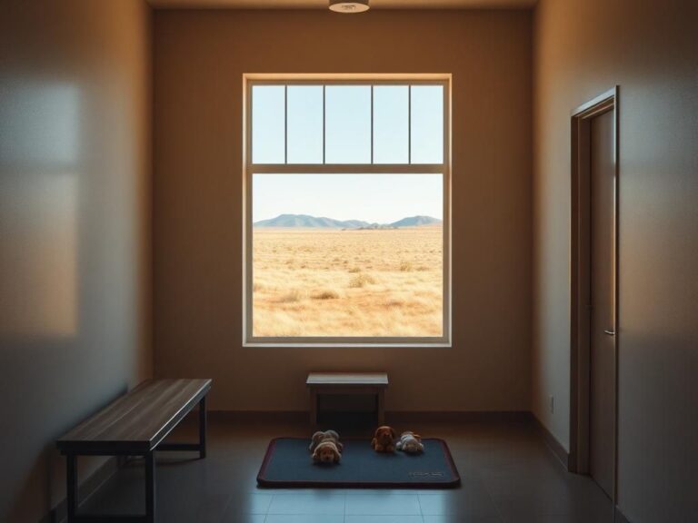 Flick International Serene interior of a modern prison featuring a training area for service dogs