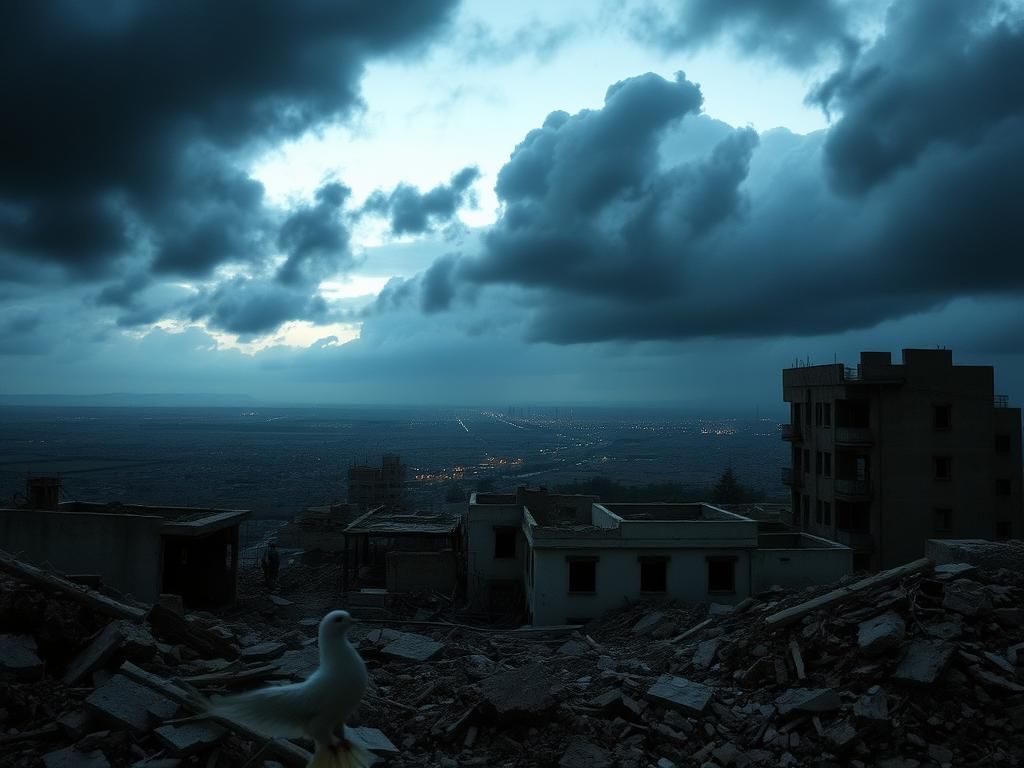 Flick International Aerial view of Gaza showing destruction and resilience