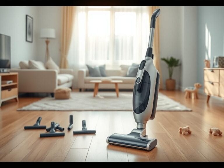 Flick International Modern vacuum cleaner displayed in a clean, organized living room