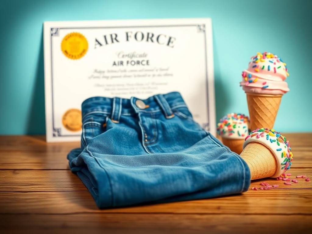 Flick International A neatly folded pair of blue jeans on a wooden surface, symbolizing casual style.