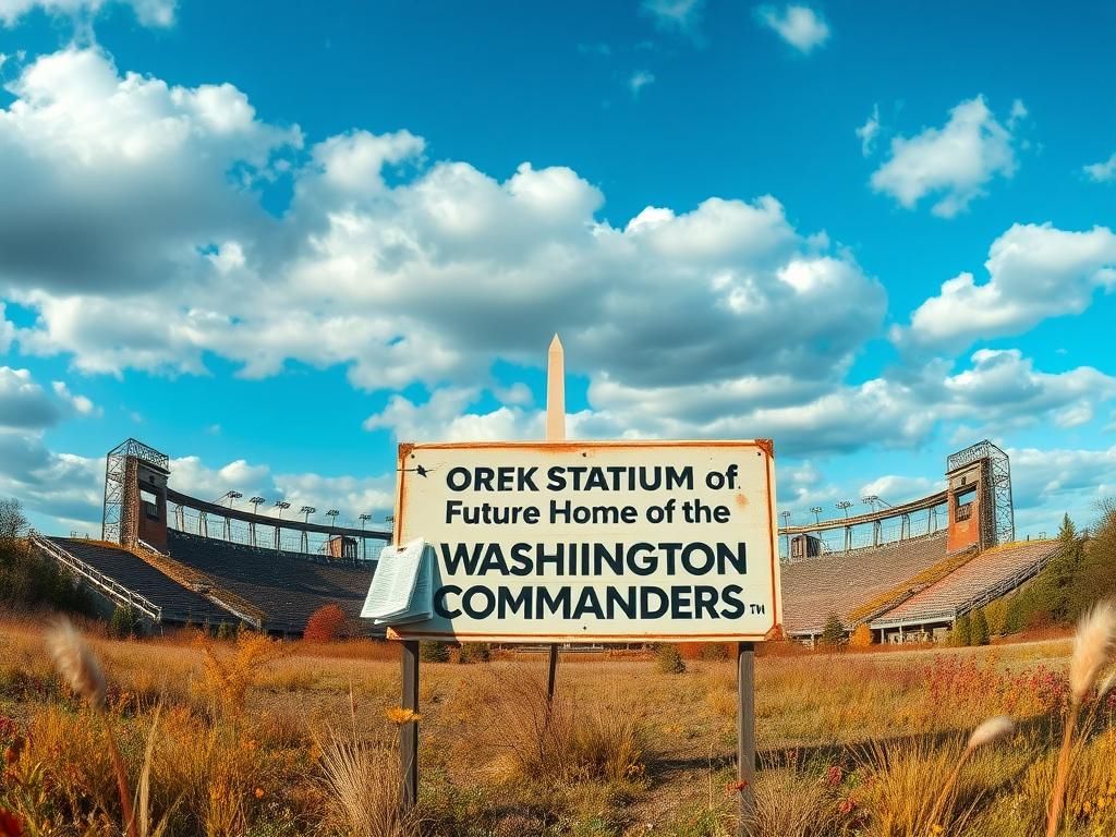 Flick International Panoramic view of the old RFK Stadium site with overgrown structure