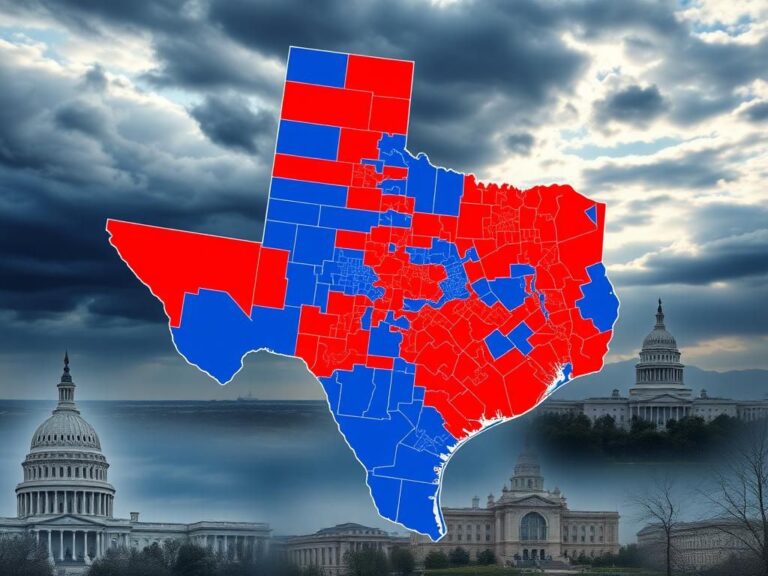 Flick International Creative interpretation of a political map of Texas showcasing gerrymandered districts