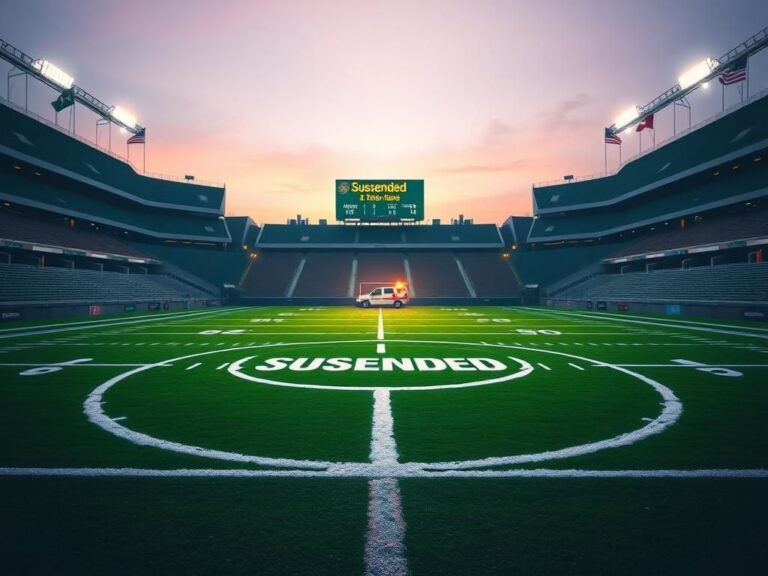 Flick International Players gathered in prayer at the center of an empty football field after Morice Norris's injury