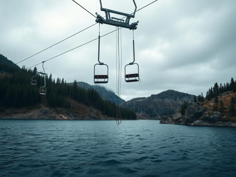 Flick International Chairlift accident at a Russian resort with empty seats hanging precariously