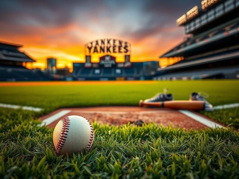 Flick International A dramatic baseball field at sunset showcasing home plate with a worn baseball, emphasizing nostalgia and sports unpredictability