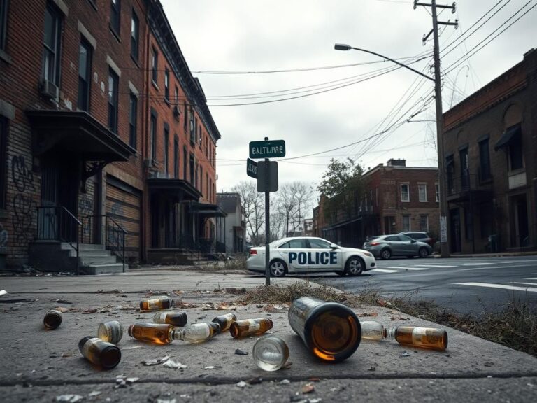 Flick International Desolate Baltimore street corner depicting neglect and crime