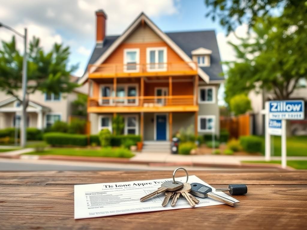 Flick International A vibrant home renovation showcasing a blend of classic and contemporary architecture with construction tools