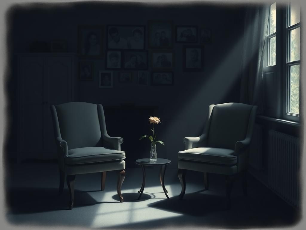 Flick International Empty chairs in a dimly lit room symbolizing a fractured friendship