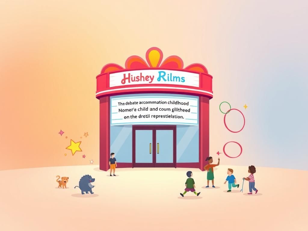 Flick International A vibrant movie theater marquee showcasing rainbow colors to represent LGBTQ inclusivity in children's films