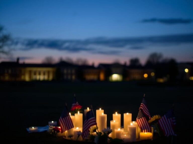 Flick International Candlelight vigil honoring Charlie Kirk with illuminated candles and flowers