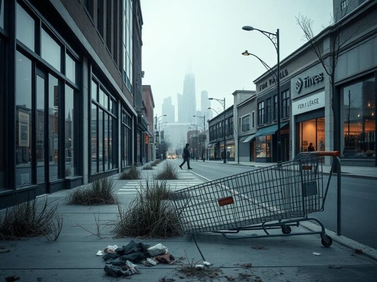 Flick International Empty storefronts in a progressive city affected by retail theft