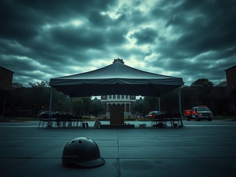 Flick International Scene of a college campus plaza with tactical equipment after Charlie Kirk event shooting