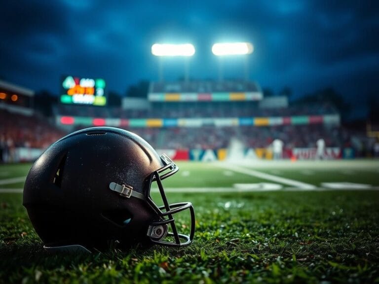Flick International Scuffed football helmet on the ground after a fan incident during Ravens game