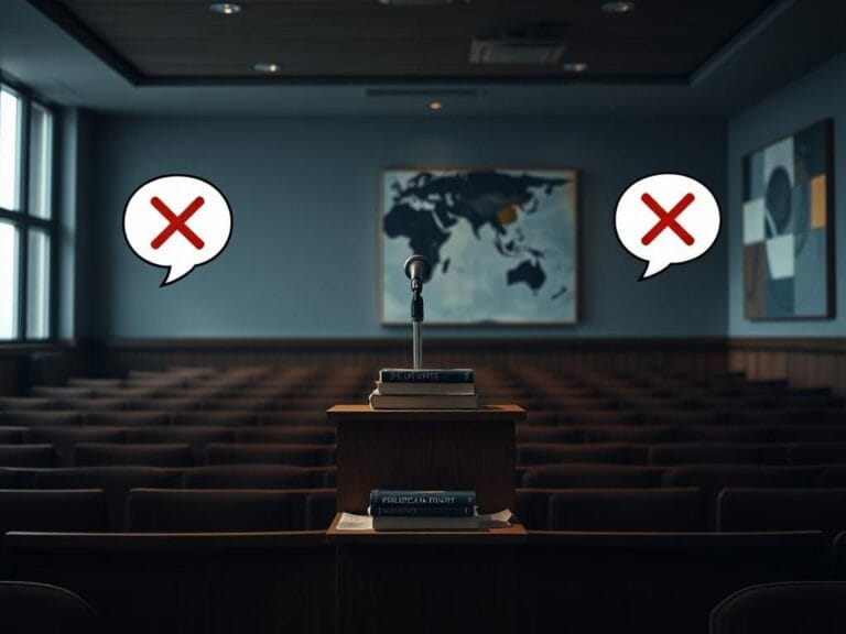 Flick International Empty lecture hall symbolizing the void left by Charlie Kirk's absence