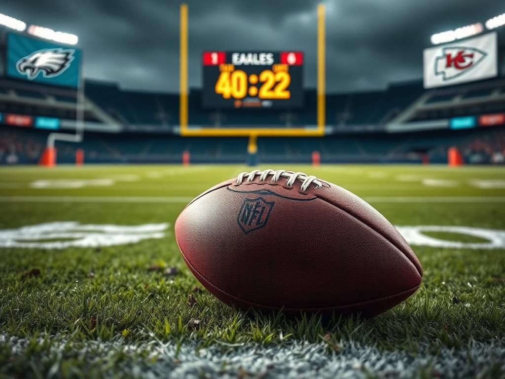 Flick International Close-up of a scuffed football on the field amidst a dramatic football scene.