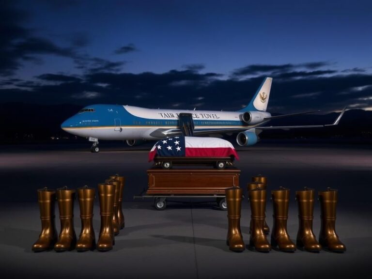 Flick International Vice President JD Vance escorts Charlie Kirk's casket on the tarmac of Air Force Two in Salt Lake City