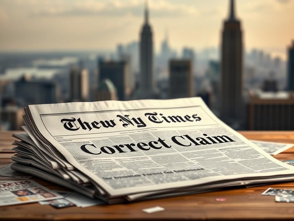 Flick International Open newspaper titled 'NY Times Corrects Claim' with cityscape in the background