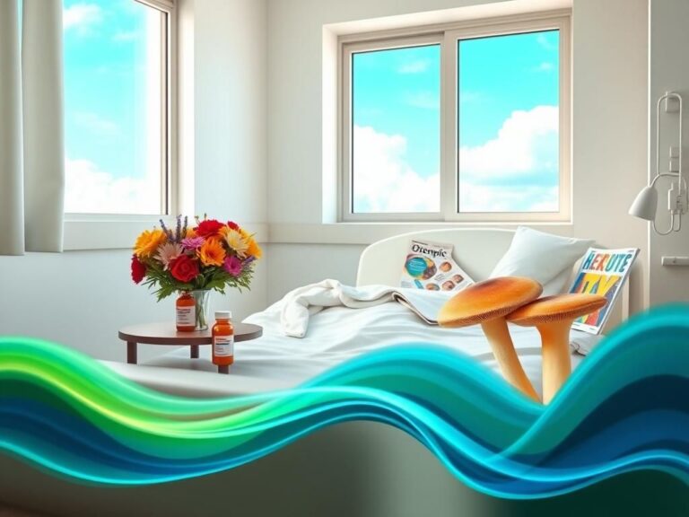 Flick International Serene hospital room with empty bed and vibrant flowers symbolizing hope