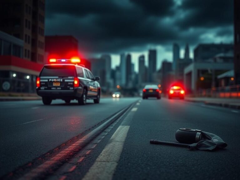 Flick International A police vehicle with flashing lights at the scene of a tense incident in Chicago