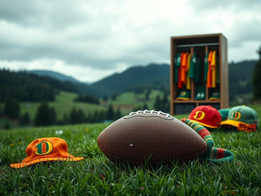 Flick International Serene Oregon landscape with a football symbolizing community loss and unity