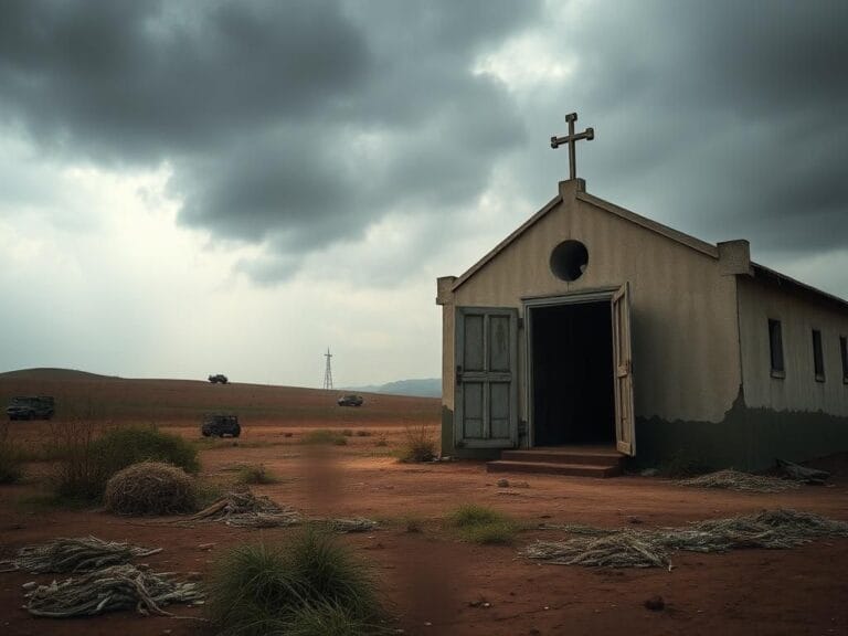 Flick International A dilapidated church in Sudan symbolizing the struggles of Christians amidst civil war