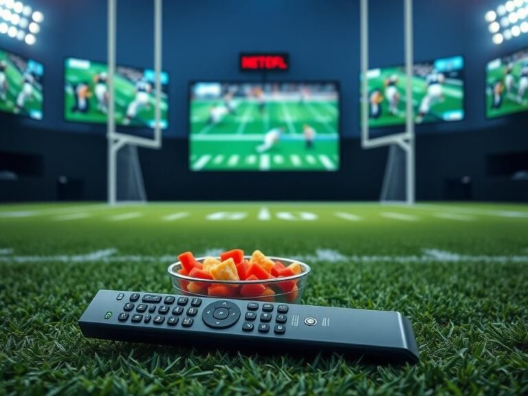 Flick International Dynamic football-themed scene with turf field and snacks