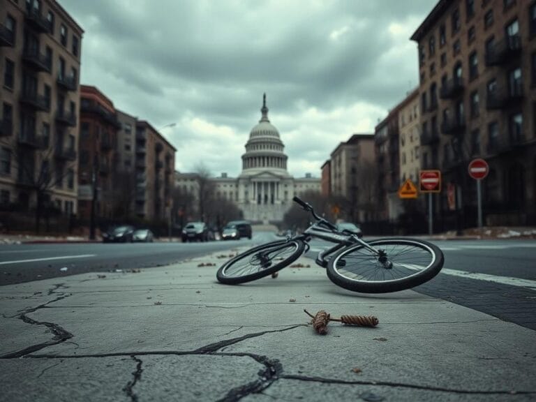 Flick International A cracked sidewalk in the deserted Navy Yard neighborhood of Washington, D.C.