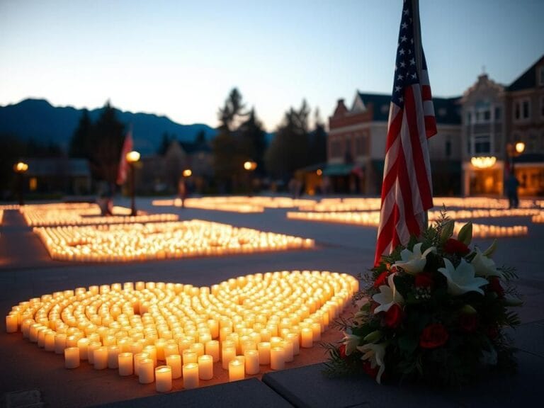 Flick International Candlelit vigil in Utah honoring Charlie Kirk with candles shaped in a heart