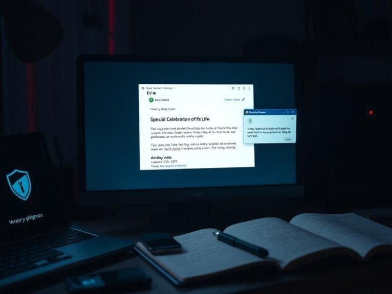 Flick International Close-up of a computer screen displaying a fake Evite email invitation with emotional subject line