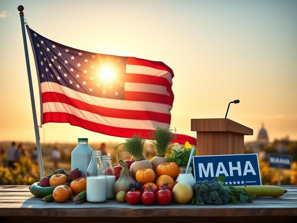 Flick International A dynamic scene with a large American flag unfurling at sunrise, symbolizing hope in American politics