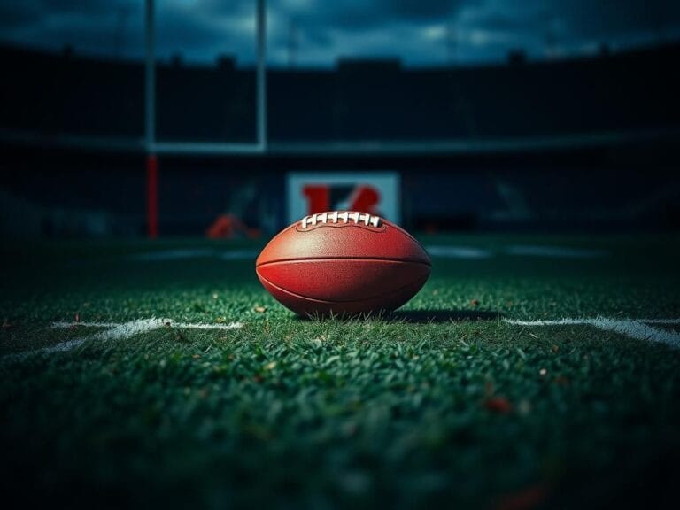 Flick International Close-up of a football on a turf field, highlighting wear and tear