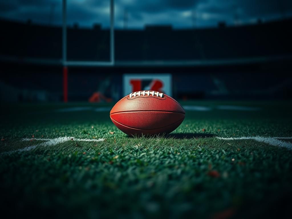 Flick International Close-up of a football on a turf field, highlighting wear and tear