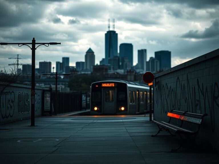 Flick International Dimly-lit subway station in Charlotte, North Carolina, depicting social tensions and urban decay