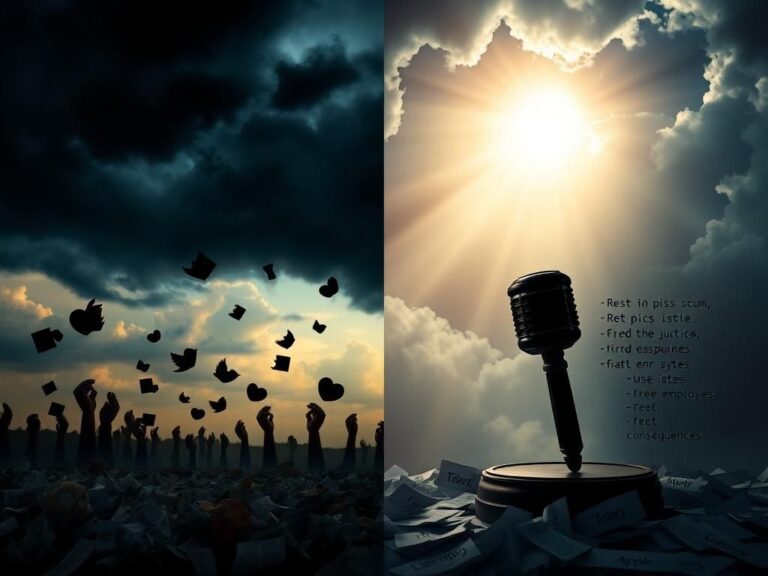 Flick International A dramatic illustration depicting the tension after the political assassination of Charlie Kirk, showcasing chaos and the impact on social media users.