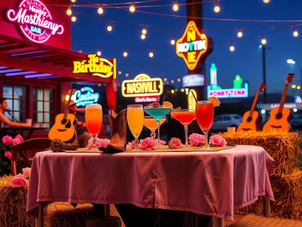 Flick International Colorful cowgirl-themed birthday party in Nashville with decorative table and festive atmosphere