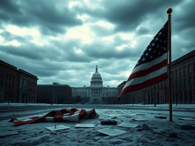 Flick International A weathered American flag symbolizing political tension during the FBI's Arctic Frost investigation.