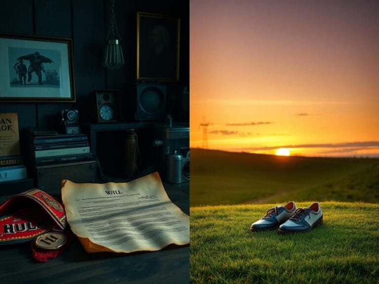 Flick International A split scene contrasting vintage wrestling memorabilia and a serene tribute to Robert Redford