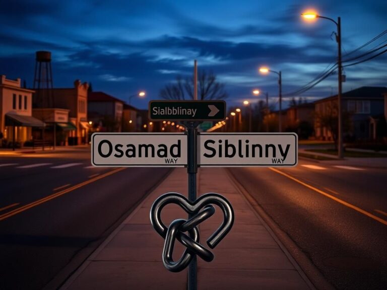 Flick International A city street scene in Dearborn, Michigan featuring illuminated street signs reading 'Osama Siblani Way' at dusk.