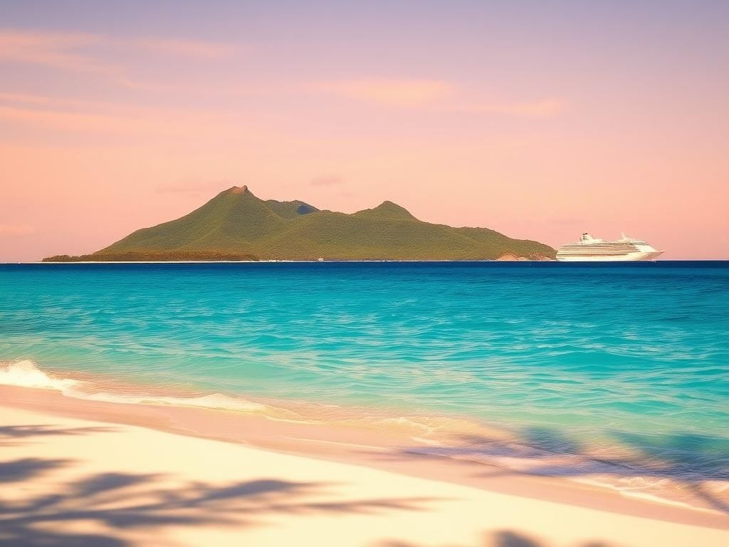 Flick International A tranquil Caribbean beach scene with azure waters and white sands, hinting at safety concerns.